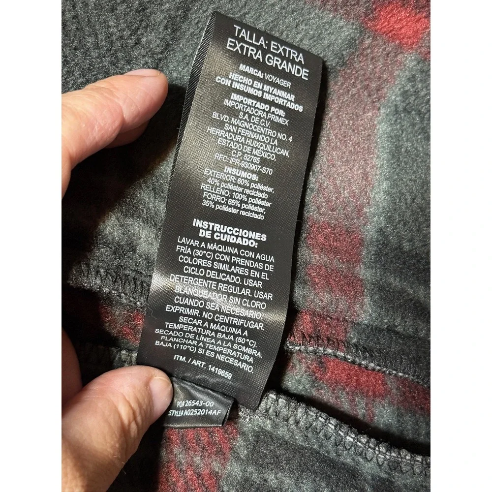 Voyager Puffer Jacket Mens XXL Black Plaid Lined Quilted Full Zip A0252014AF